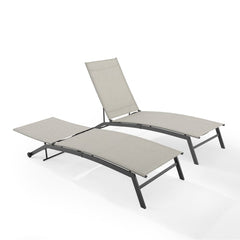 Crosley Weaver 2pc Outdoor Sling Chaise Lounge Set Light-gray - KO70390MB-LG - The Home Selection