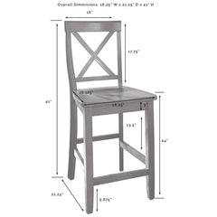 Crosley X-Back 18.25 Inch 2pc Counter Stool Set - CF500424 - The Home Selection
