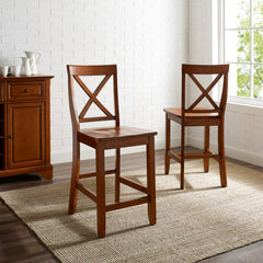 Crosley X-Back 18.25 Inch 2pc Counter Stool Set - CF500424 - The Home Selection