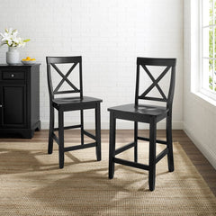 Crosley X-Back 18.25 Inch 2pc Counter Stool Set - CF500424 - The Home Selection