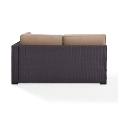 Discontinued Crosley Biscayne 62.25 Inch Outdoor Wicker Sectional Loveseat - KO70129BR - The Home Selection