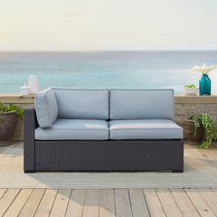 Discontinued Crosley Biscayne 62.25 Inch Outdoor Wicker Sectional Loveseat - KO70129BR - The Home Selection