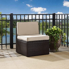 Discontinued Crosley Palm Harbor 23 Inch Outdoor Wicker Center Chair - KO70090BR - The Home Selection