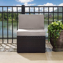 Discontinued Crosley Palm Harbor 23 Inch Outdoor Wicker Center Chair - KO70090BR - The Home Selection