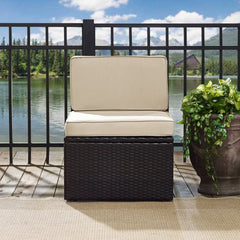 Discontinued Crosley Palm Harbor 23 Inch Outdoor Wicker Center Chair - KO70090BR - The Home Selection