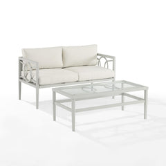 Dropping Crosley Ashford 2pc Outdoor Metal Conversation Set - CO7350GY-CR - The Home Selection