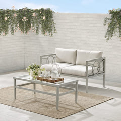 Dropping Crosley Ashford 2pc Outdoor Metal Conversation Set - CO7350GY-CR - The Home Selection