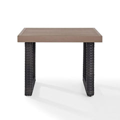 Dropping Crosley Beaufort 25.75 Inch Outdoor Wicker Side Table Brown - CO7229-BR - The Home Selection