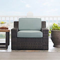 Dropping Crosley Beaufort 37 Inch Outdoor Wicker Armchair Mist - CO7155-BR - The Home Selection
