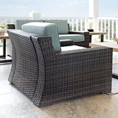 Dropping Crosley Beaufort 37 Inch Outdoor Wicker Armchair Mist - CO7155-BR - The Home Selection