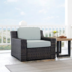 Dropping Crosley Beaufort 37 Inch Outdoor Wicker Armchair Mist - CO7155-BR - The Home Selection