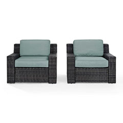 Dropping Crosley Beaufort 83 Inch 2pc Outdoor Wicker Chair Set Mist - KO70100BR - The Home Selection