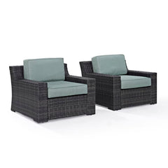 Dropping Crosley Beaufort 83 Inch 2pc Outdoor Wicker Chair Set Mist - KO70100BR - The Home Selection