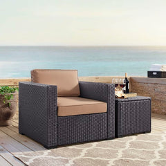 Dropping Crosley Biscayne 33.50 Inch Outdoor Wicker Armchair - KO70130BR - The Home Selection