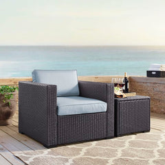 Dropping Crosley Biscayne 33.50 Inch Outdoor Wicker Armchair - KO70130BR - The Home Selection