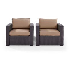 Dropping Crosley Biscayne 74 Inch 2pc Outdoor Wicker Chair Set - KO70103BR - The Home Selection