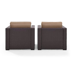 Dropping Crosley Biscayne 74 Inch 2pc Outdoor Wicker Chair Set - KO70103BR - The Home Selection