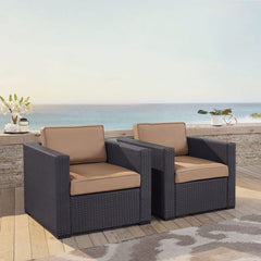 Dropping Crosley Biscayne 74 Inch 2pc Outdoor Wicker Chair Set - KO70103BR - The Home Selection