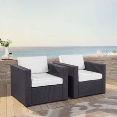 Dropping Crosley Biscayne 74 Inch 2pc Outdoor Wicker Chair Set - KO70103BR - The Home Selection