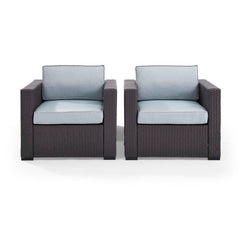 Dropping Crosley Biscayne 74 Inch 2pc Outdoor Wicker Chair Set - KO70103BR - The Home Selection