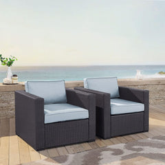 Dropping Crosley Biscayne 74 Inch 2pc Outdoor Wicker Chair Set - KO70103BR - The Home Selection