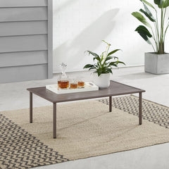Dropping Crosley Cali Bay Outdoor Metal Coffee Table Light Brow - CO6234-LB - The Home Selection