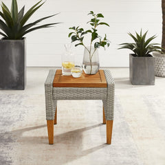 Dropping Crosley Capella Outdoor Wicker Side Table - CO7280 - The Home Selection