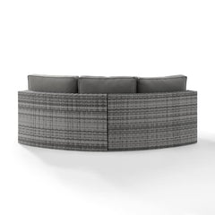 Dropping Crosley Catalina 83 Inch Outdoor Wicker Round Sectional Sofa - CO7120 - The Home Selection