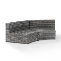 Dropping Crosley Catalina 83 Inch Outdoor Wicker Round Sectional Sofa - CO7120 - The Home Selection