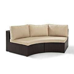 Dropping Crosley Catalina 83 Inch Outdoor Wicker Round Sectional Sofa - CO7120 - The Home Selection
