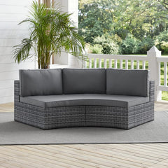 Dropping Crosley Catalina 83 Inch Outdoor Wicker Round Sectional Sofa - CO7120 - The Home Selection