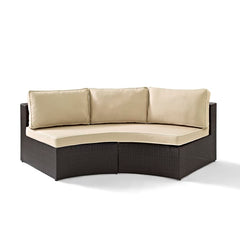 Dropping Crosley Catalina 83 Inch Outdoor Wicker Round Sectional Sofa - CO7120 - The Home Selection