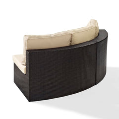 Dropping Crosley Catalina 83 Inch Outdoor Wicker Round Sectional Sofa - CO7120 - The Home Selection