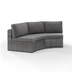 Dropping Crosley Catalina 83 Inch Outdoor Wicker Round Sectional Sofa - CO7120 - The Home Selection
