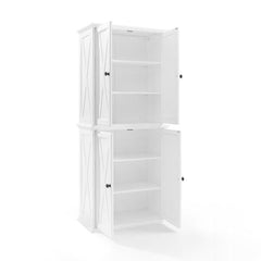 Dropping Crosley Clifton 30 Inch Tall Pantry Distressed-White - KF33004WH - The Home Selection