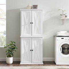 Dropping Crosley Clifton 30 Inch Tall Pantry Distressed-White - KF33004WH - The Home Selection