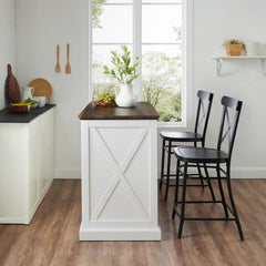 Dropping Crosley Clifton Kitchen Island W/Camille Stools - KF30073WH-BK - The Home Selection