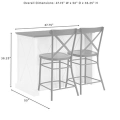 Dropping Crosley Clifton Kitchen Island W/Camille Stools - KF30073WH-BK - The Home Selection