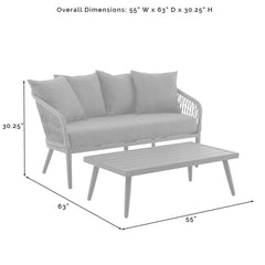 Dropping Crosley Dover 2pc Outdoor Rope Conversation Set Charcoal and Matte Black - CO7330MB-CL - The Home Selection