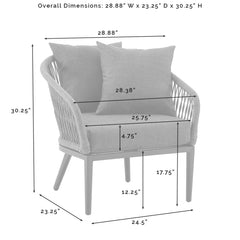 Dropping Crosley Dover 4pc Outdoor Rope Conversation Set Charcoal and Matte Black -KO70310MB-CL - The Home Selection