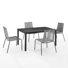 Dropping Crosley Fenton 5pc Outdoor Wicker/ Metal Dining Set Gray - KO70282MB-GY - The Home Selection