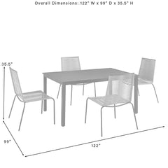 Dropping Crosley Fenton 5pc Outdoor Wicker/ Metal Dining Set Gray - KO70282MB-GY - The Home Selection