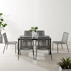 Dropping Crosley Fenton 7pc Outdoor Wicker/ Metal Dining Set Gray - KO70283MB-GY - The Home Selection