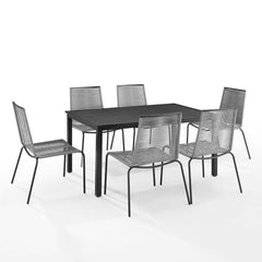 Dropping Crosley Fenton 7pc Outdoor Wicker/ Metal Dining Set Gray - KO70283MB-GY - The Home Selection