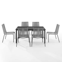 Dropping Crosley Fenton 7pc Outdoor Wicker/ Metal Dining Set Gray - KO70283MB-GY - The Home Selection