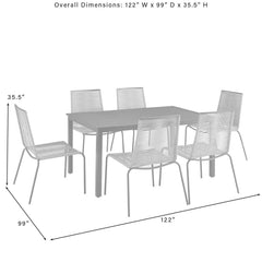 Dropping Crosley Fenton 7pc Outdoor Wicker/ Metal Dining Set Gray - KO70283MB-GY - The Home Selection