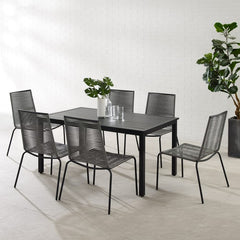 Dropping Crosley Fenton 7pc Outdoor Wicker/ Metal Dining Set Gray - KO70283MB-GY - The Home Selection