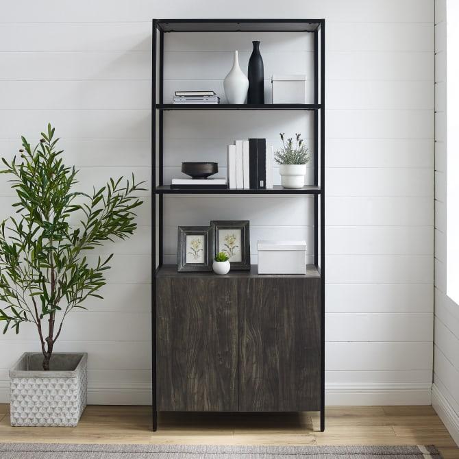 Dropping Crosley Jacobsen 34 Inch Large Etagere Brown-Ash - CF1317-BR - The Home Selection