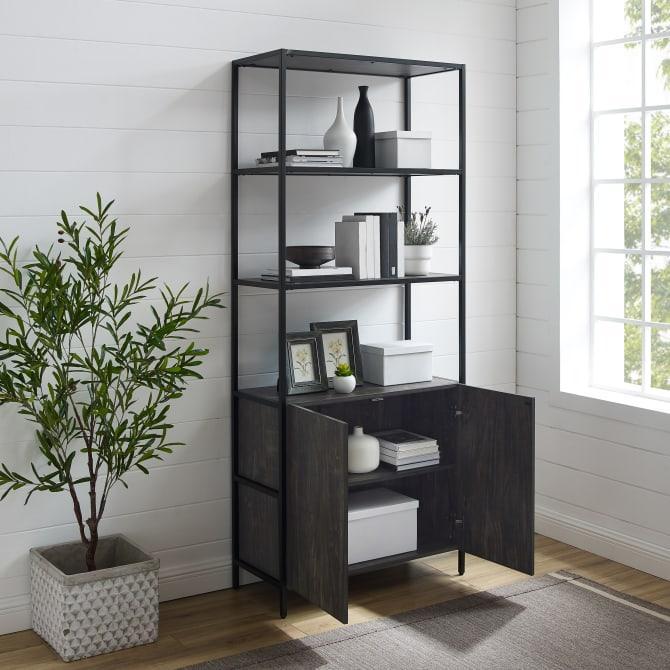 Dropping Crosley Jacobsen 34 Inch Large Etagere Brown-Ash - CF1317-BR - The Home Selection