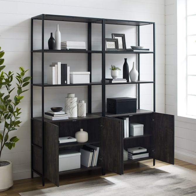 Dropping Crosley Jacobsen 68 Inch 2pc Etagere Set Brown-Ash - KF13090BR - The Home Selection